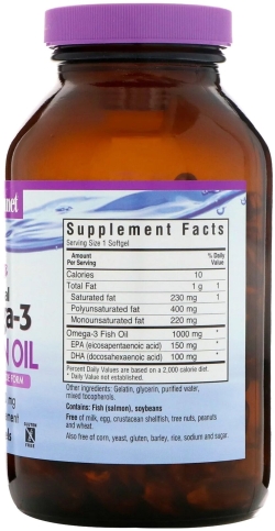 Жирні кислоти Bluebonnet Nutrition Natural Omega-3 Salmon Oil Натуральна омега-3 з лососевим жиром 90 желатинових капсул