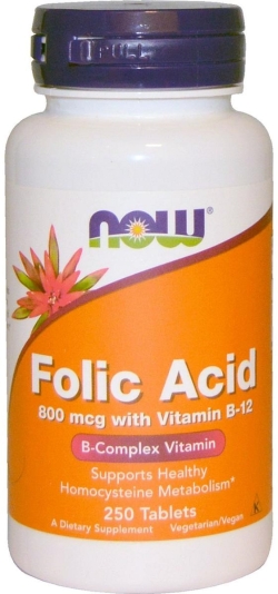 Вітаміни Now Foods Фолієва кислота (В9) 800 мкг 250 таблеток