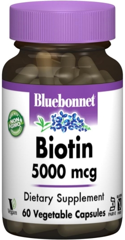 Вітаміни Bluebonnet Nutrition Біотин (B7) 5000 мкг 60 гелевих капсул