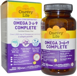 Жирні кислоти Country Life Ultra Omega 3-6-9 90 капсул