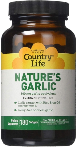 Натуральна добавка Country Life Natures Garlic (Натуральний часник) 180 капсул