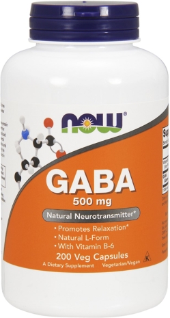Амінокислота Now Foods GABA (Гамма-аміномасляна кислота) 500 мг 200 гелевих капсул