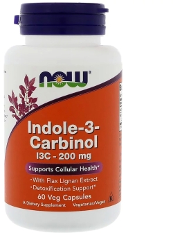 Натуральна добавка Now Foods Індол 3 карбінол (I3C) 200 мг 60 желатинових капсул