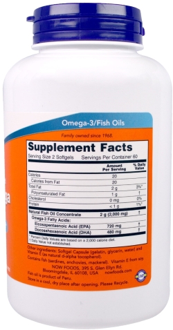 Жирні кислоти Now Foods Супер Омега ЕПК (ейкозапентаєнова кислота) 1200 мг 120 желатинових капсул