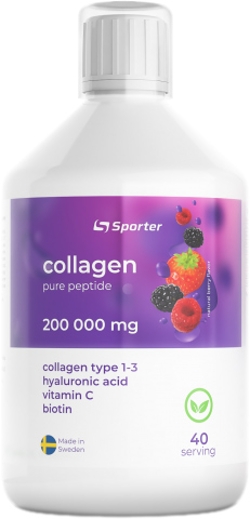 Колаген з додаванням гіалуронової кислоти для суглобів і зв'язок Sporter Collagen Peptide 200000 500 мл Berry