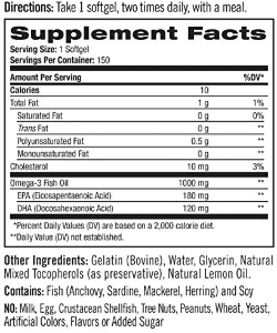Жирні кислоти Natrol Omega-3 1000 мг 30% 150 капсул