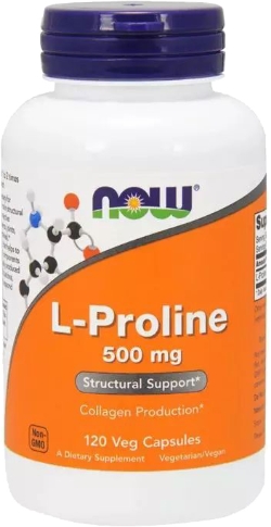 Амінокислота Now Foods L-Пролін 500 мг 120 рослинних капсул