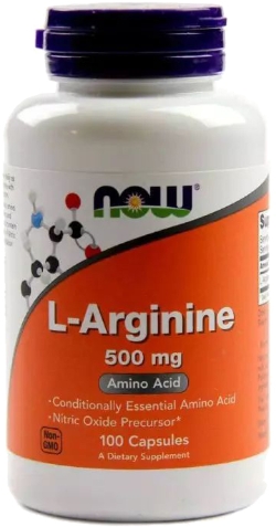 Амінокислота Now Foods L-Аргінін 500 мг 100 капсул
