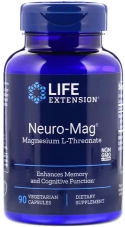 Магній L-треонат, Magnesium L-Threonate, Neuro-Mag, Life Extension, 90 капсул у рослинній оболонці