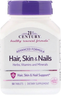 Вітаміни 21st Century Удосконалена формула для волосся шкіри та нігтів 50 таблеток
