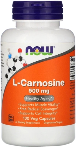 L-Карнозин, L-Carnosine, Now Foods 500 мг, 100 вегетаріанських капсул