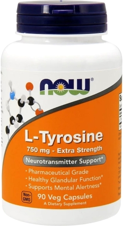 L-Тирозин, L-Tyrosine, Now Foods 750 мг, 90 вегетаріанських капсул