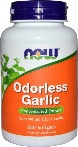Часник без запаху, концентрований екстракт, Now Foods Odorless Garlic, 250 желатинових капсул