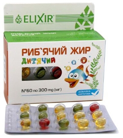 Жирні кислоти Elixir Риб'ячий жир дитячий 60 капсул