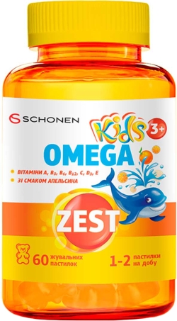 Зест ZEST Kids Omega Вітаміни №60 жувальних пластинок