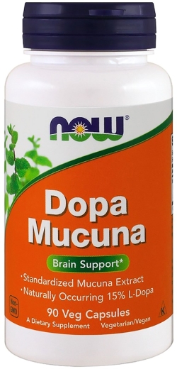 Натуральна добавка Now Foods Мукуна Пекуча, Dopa Mucuna, 90 капсул