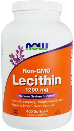 Амінокислота Now Foods Лецитин 1200 мг 400 желатинових капсул