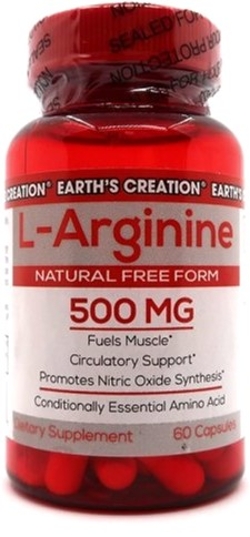 Амінокислоти Earth's Creation L-Arginine 500 мг 60 капсул
