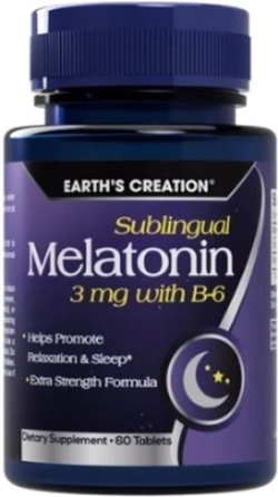 Домішка Earths Creation Melatonin 3 мг with B-6 60 таблеток