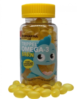 Жирні кислоти BiopharmaTrippel Омега-3 Barn зі фруктовим смаком, для дітей,120 капсул (7070643006601)