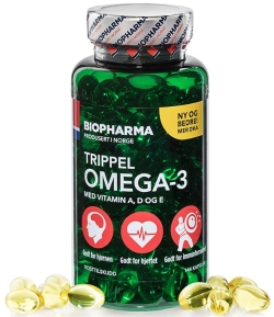 Жирні кислоти BiopharmaTrippel Омега-3 EPA, DHA Преміум клас, 144 капсули (7070643002856)