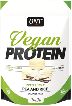 Веганський протеїн QNT Vegan Protein – 500 г зі смаком ванільного макаруна