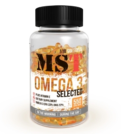 MST® Omega 3 Selected | Омега 3 двойная концентрация с витамином Е | 110 капсул