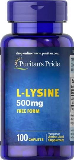 Амінокислота Л-лізин, Puritan's Pride L-Lysine 500 мг – 100 капсул