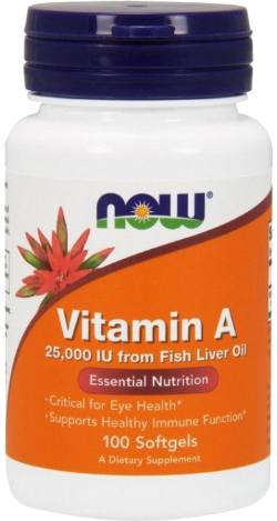Вітаміни NOW Vitamin A 25.000 IU 100 софткапсул