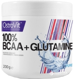 Амінокислота OstroVit BCAA + L-Glutamine 200 г Без смаку