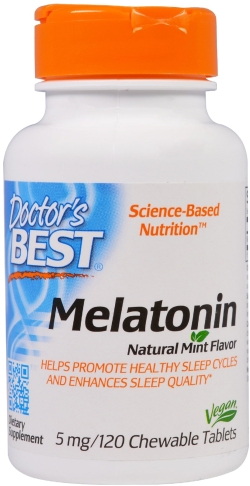 Амінокислота Doctor's Best Мелатонін 5 мг М'ятний смак 120 жувальних таблеток