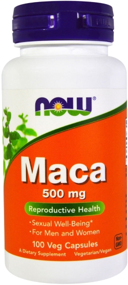 Натуральна добавка Now Foods Maca Перуанська Мака 500 мг 100 гелевих капсул
