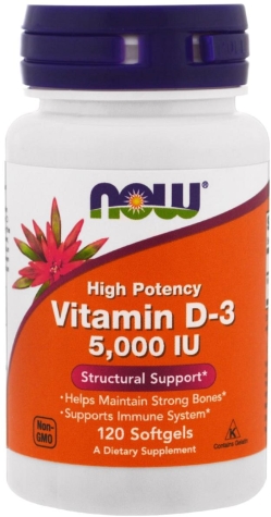 Вітаміни Now Foods Вітамін D3 5000IU 120 желатинових капсул