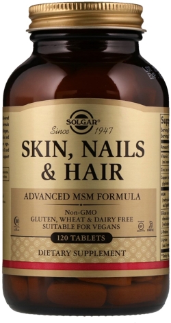 Натуральна добавка Solgar Skin, Nails & Hair Покращена формула з МСМ для шкіри, нігтів і волосся 120 таблеток