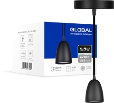 Люстра GLOBAL GPL-01C 7 Вт 4100 K чорний