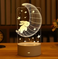 Настільний декоративний LED світильник-нічник, 3-D лампа, дитячий нічник 10*18 см