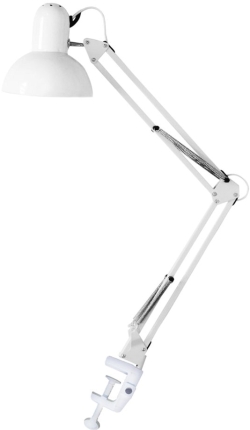 Настільна лампа Евросвет Ridy-027 E27 зі струбциною біла (57151)