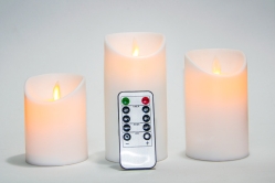 Електронні лід свічки на батарейках, штучні світлодіодні свічки з імітацією полум'я (3 шт/уп.)