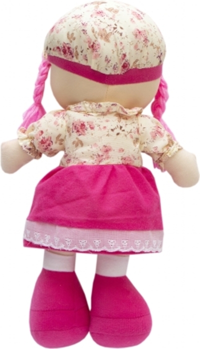 Лялька Devilon м'яконабивна з вишитим обличчям 36 см Рожева