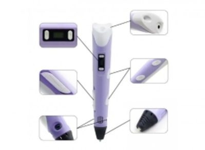 3Д ручка з LCD Дисплеєм 3D PEN для малювання пластиком - дитяча ручка для творчості Фіолетова + 30 м пластику в подарунок