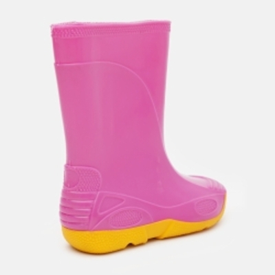 Гумові чоботи дитячі OLDCOM Vivid 29/30 Рожеві на жовтій підошві