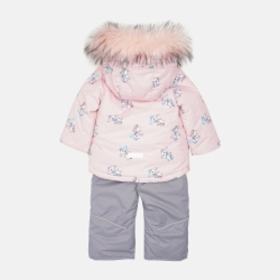 Зимовий комплект (куртка + напівкомбінезон) Evolution 03-ЗД-21 80 см Рожевий/Сірий