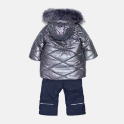 Зимовий комплект (куртка + напівкомбінезон) Evolution 30-ЗД-19 80 см Перламутровий синій/Темно-синій