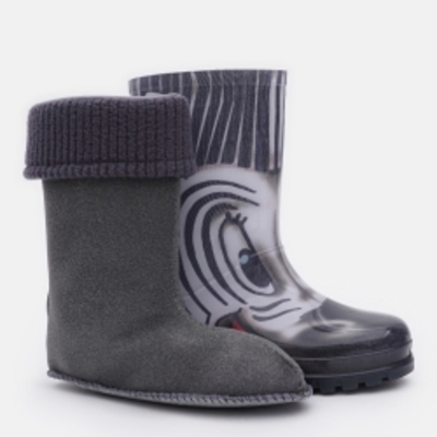 Гумові чоботи для дівчинки Demar Twister Lux Print 0038 S 24-25 Чорні з білим