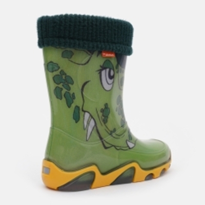 Гумові чоботи для хлопчика Demar Stormer Lux Print Крокодил 24/25 Зелені