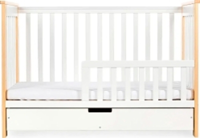 Дитяче ліжечко Klups Iwo з шухлядою та перегородкою 120 х 60 см Біле/Сосна