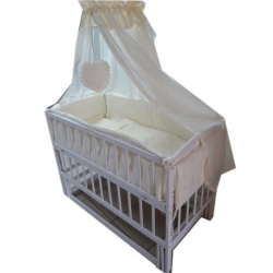 Дитяче ліжечко Baby Малюк White 2 з маятниковим механізмом без висувного ящика Білий