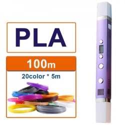 3D-ручка MYRIWELL 3 RP100C Purple (ABC, PLA, PCL) + 209 метрів (20 кольорів) PLA пластика та Трафарети