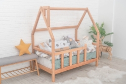 Дитяче ліжко будиночок Монтессорі BUSY WOOD на ніжках Модель 1 60х120 см натуральне дерево