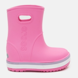 Гумові чоботи дитячі Crocs Crocband Rain Boot 205827-6QM-C6 22-23 Рожеві з лавандовим
